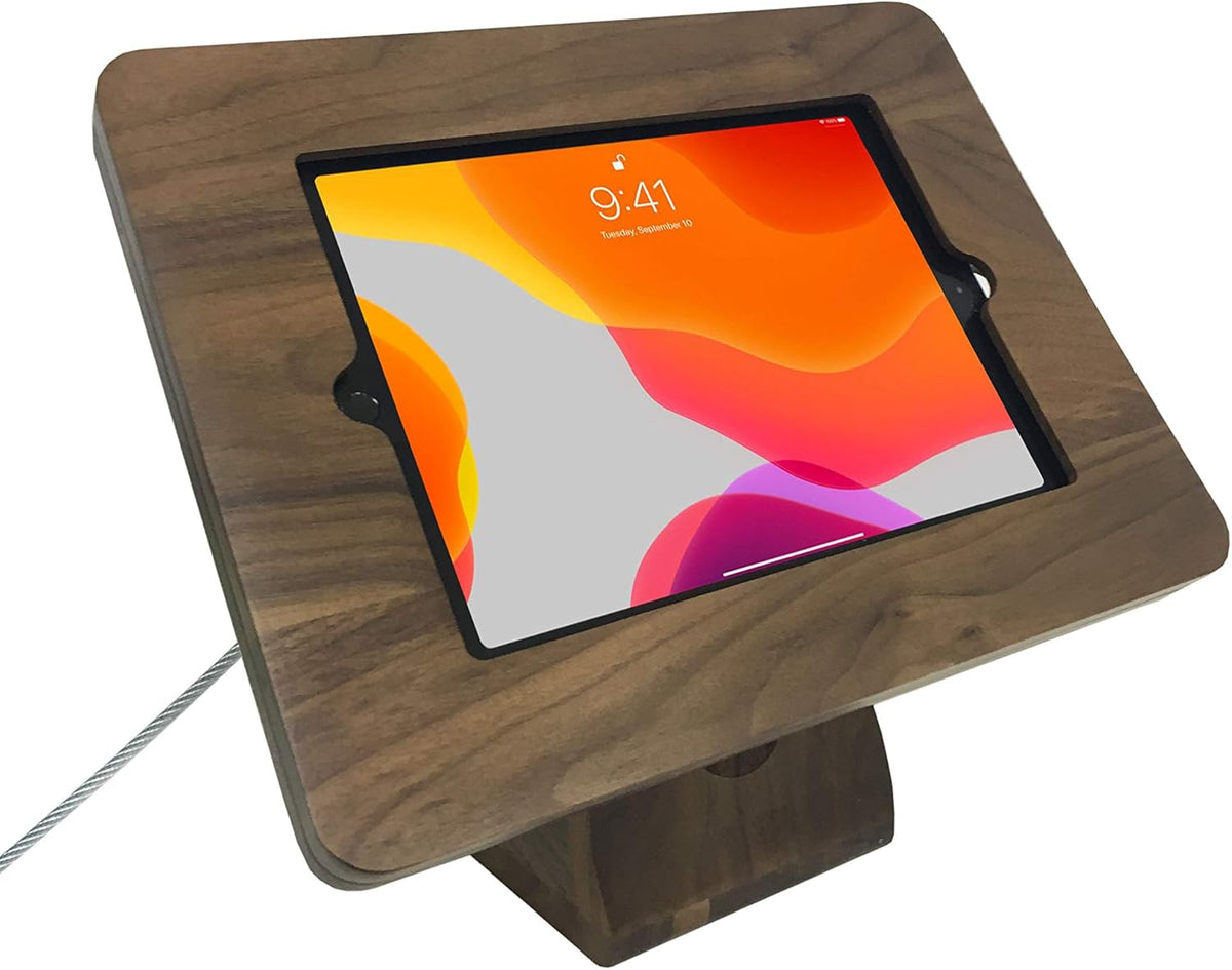 White Dual Kiosk Stand with Locking Case, Cable, Stylus and Tether L257