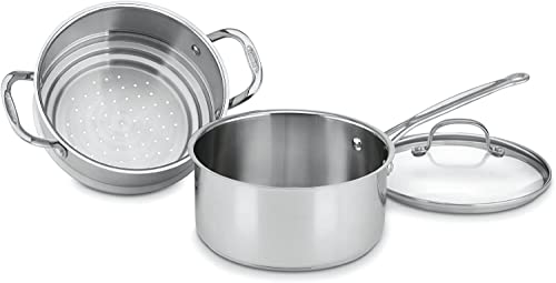 3-Piece 3-Quart Brushed Stainless Steamer Set E686288