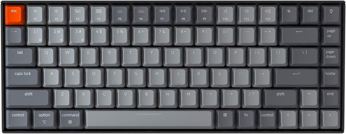 75% Layout Bluetooth Wireless Mechanical Keyboard with Brown Switch White LED Backlit USB C 84 Keys U900239