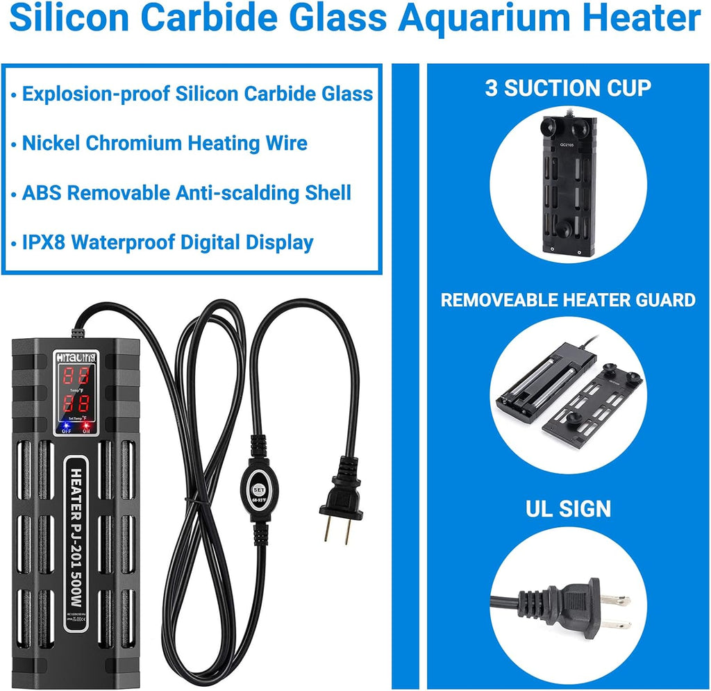 200W/300W/500W Submersible Aquarium Heater V6711
