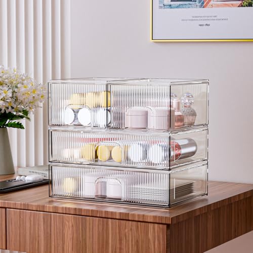 3 Pack Clear Acrylic Drawer Cosmetic Organizer N94085