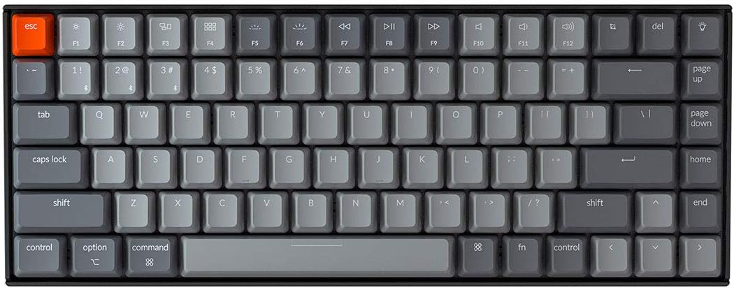 75% Layout Bluetooth Wireless Mechanical Keyboard with Brown Switch White LED Backlit USB C 84 Keys U900239