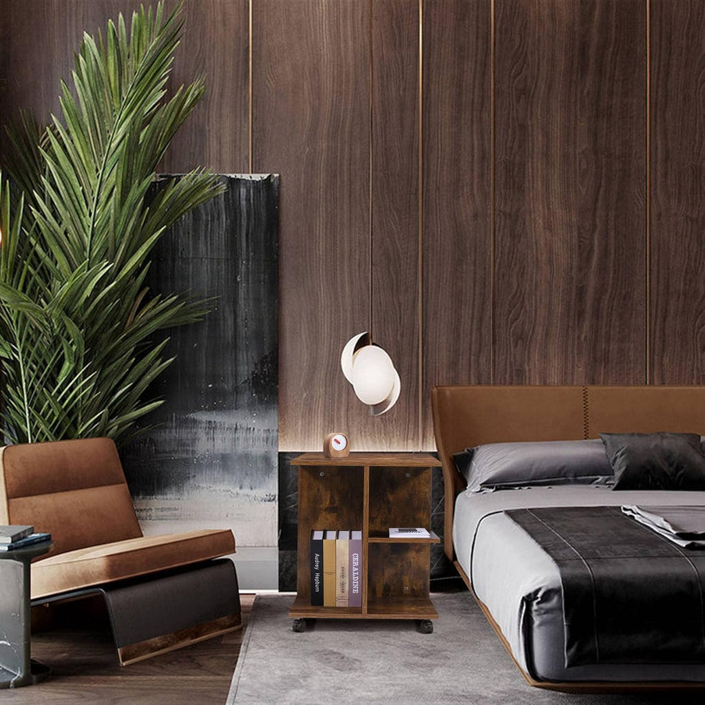 Rolling Nightstand with Open Shelf E313849