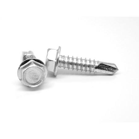 1/4-14 x 3 1/2 Self Drilling Screw Hex Washer Head Zinc Plated D512