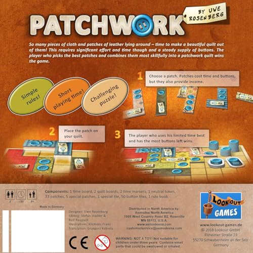 Two-Player Quilting Strategy Board Game S146108