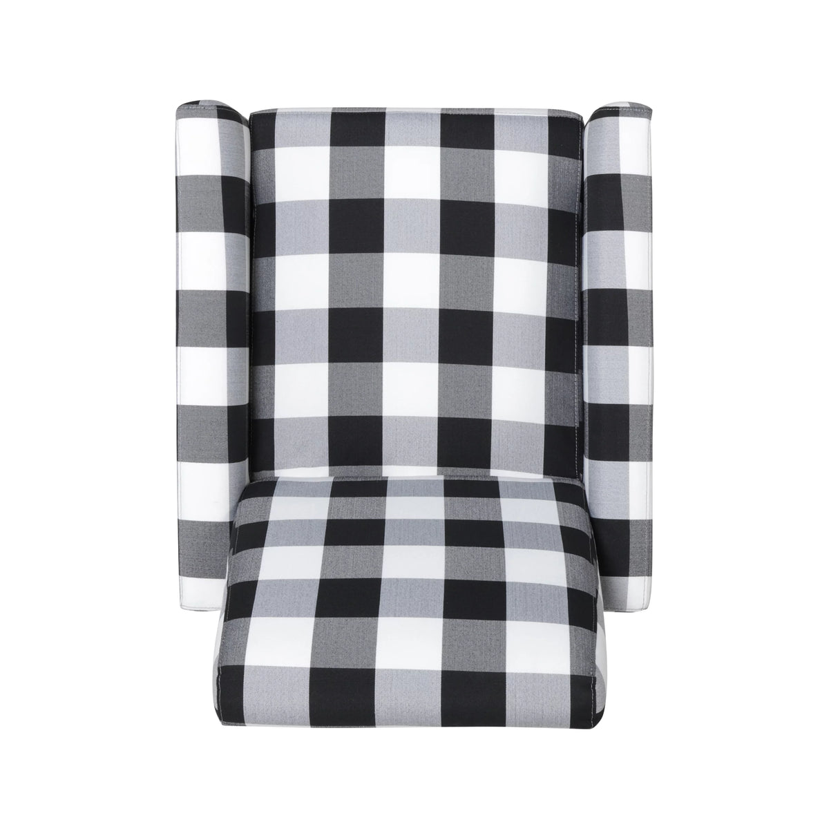 Black Checkerboard Fabric Push Back Recliner R83238