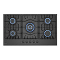 36 inch Gas Cooktop with 5 Sealed Burners in Black Tempered Glass P665