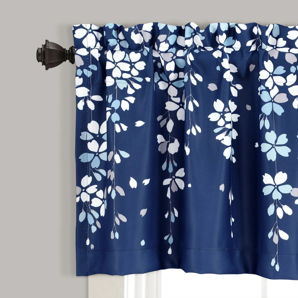 Floral Yellow Polyester Room Darkening Valance V66625