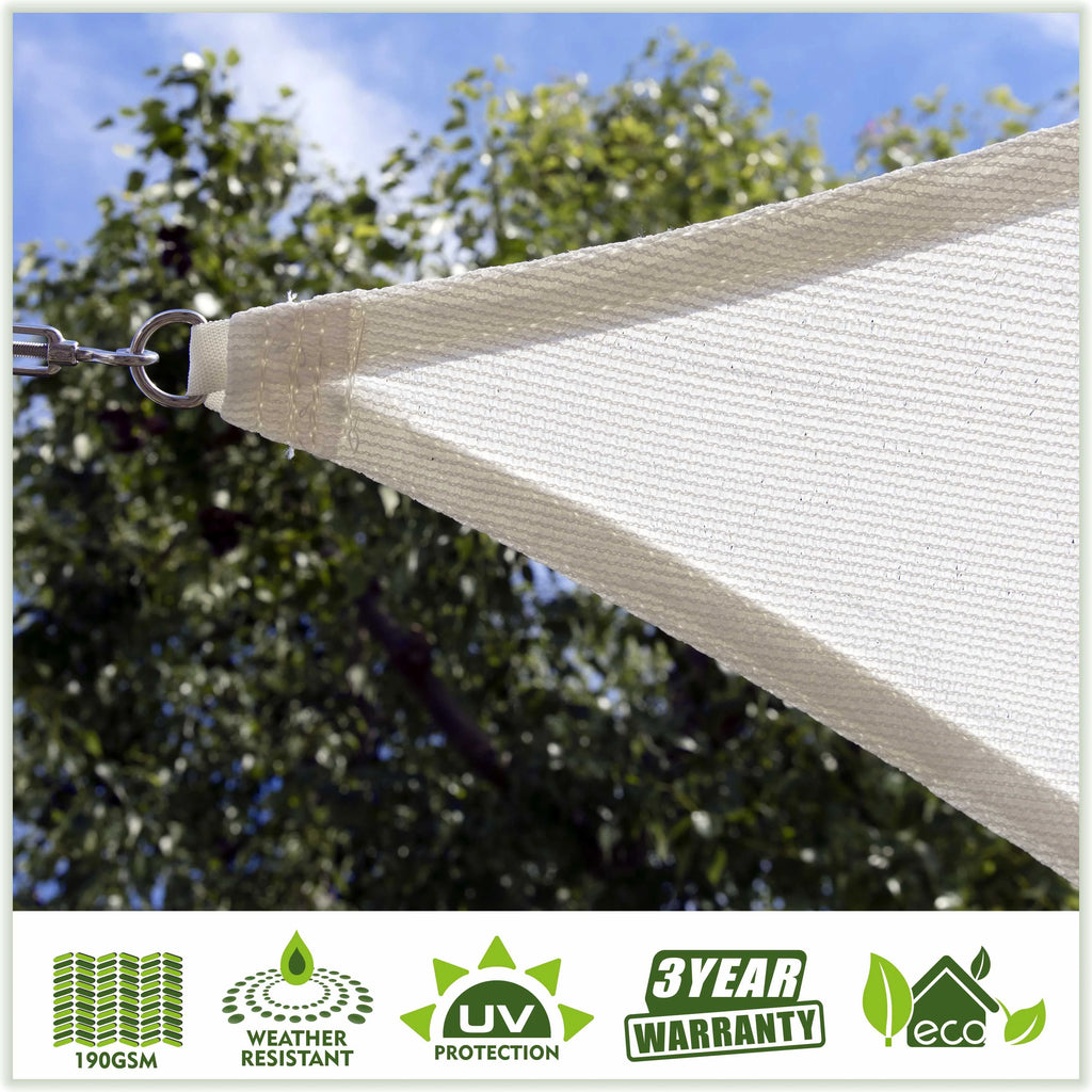 12' x 12' White Square Sun Shade Sail Canopy Mesh Fabric R941509