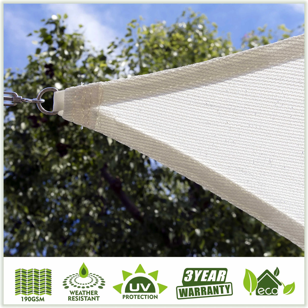 12' x 12' White Square Sun Shade Sail Canopy Mesh Fabric R941509