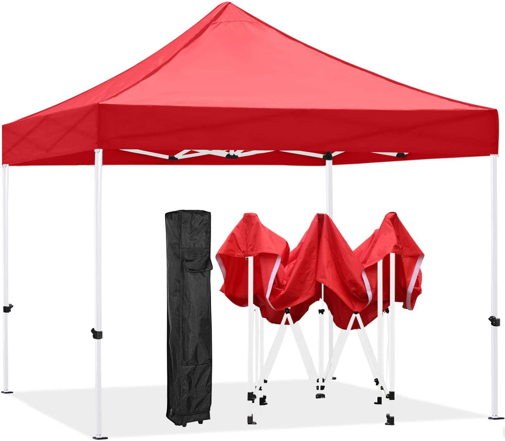 10x10FT Pop Up Canopy Tent Heavy Duty Commercial Instant Sun Shelter with Deluxe Roller Bag (Dark Gray) Y8084