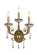 3 Light Wall Mount Sconce, Aged Brass P3852