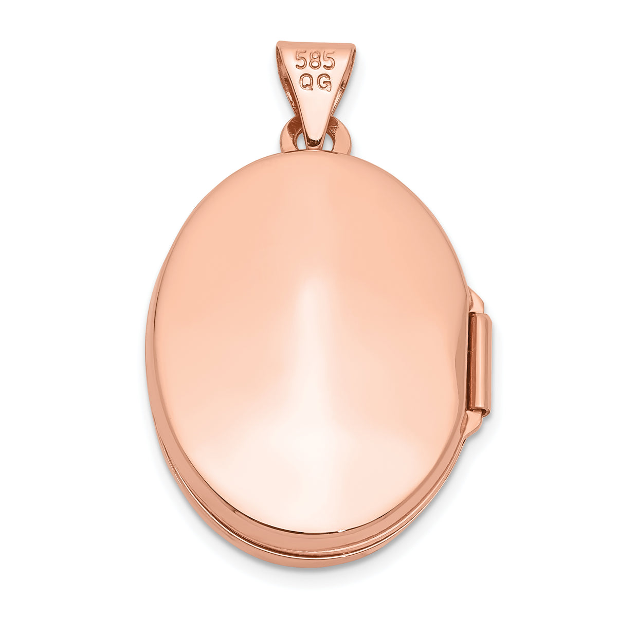 14k Rose Gold Polished 21mm Oval Locket W576125