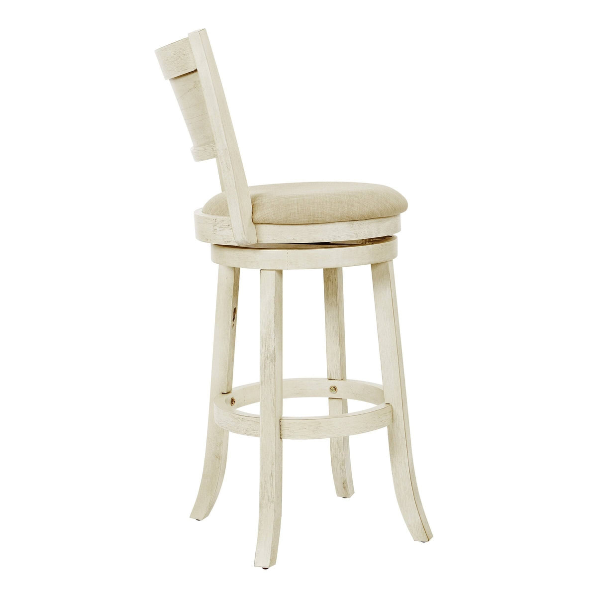 Antique Grey Swivel Stool with Solid Back H6952