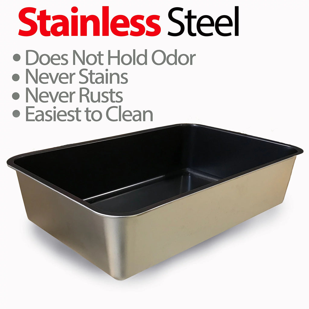 XL Non-Stick Stainless Steel Cat Litter Box C161062