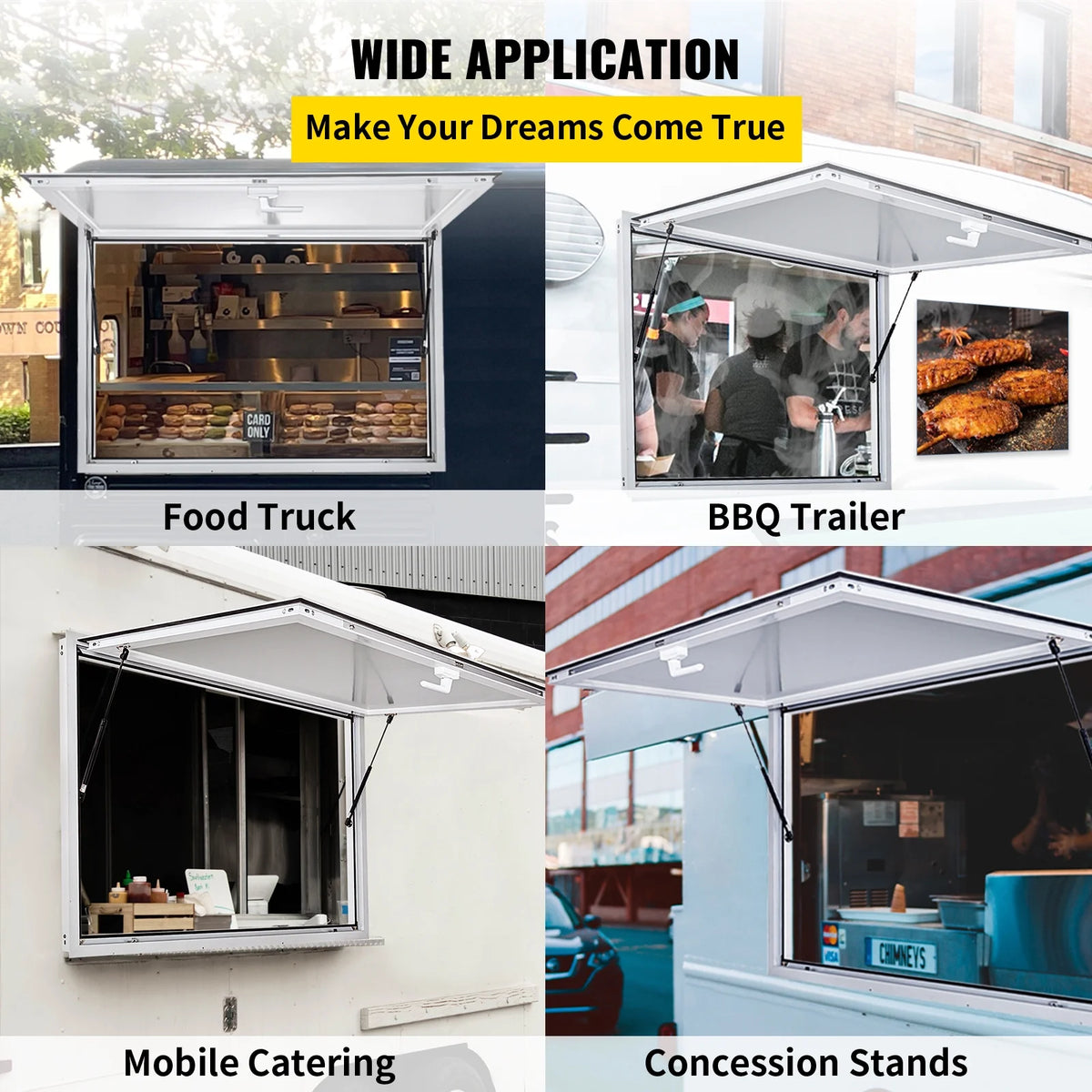 Concession Stand Serving Window with Awning Door N68853