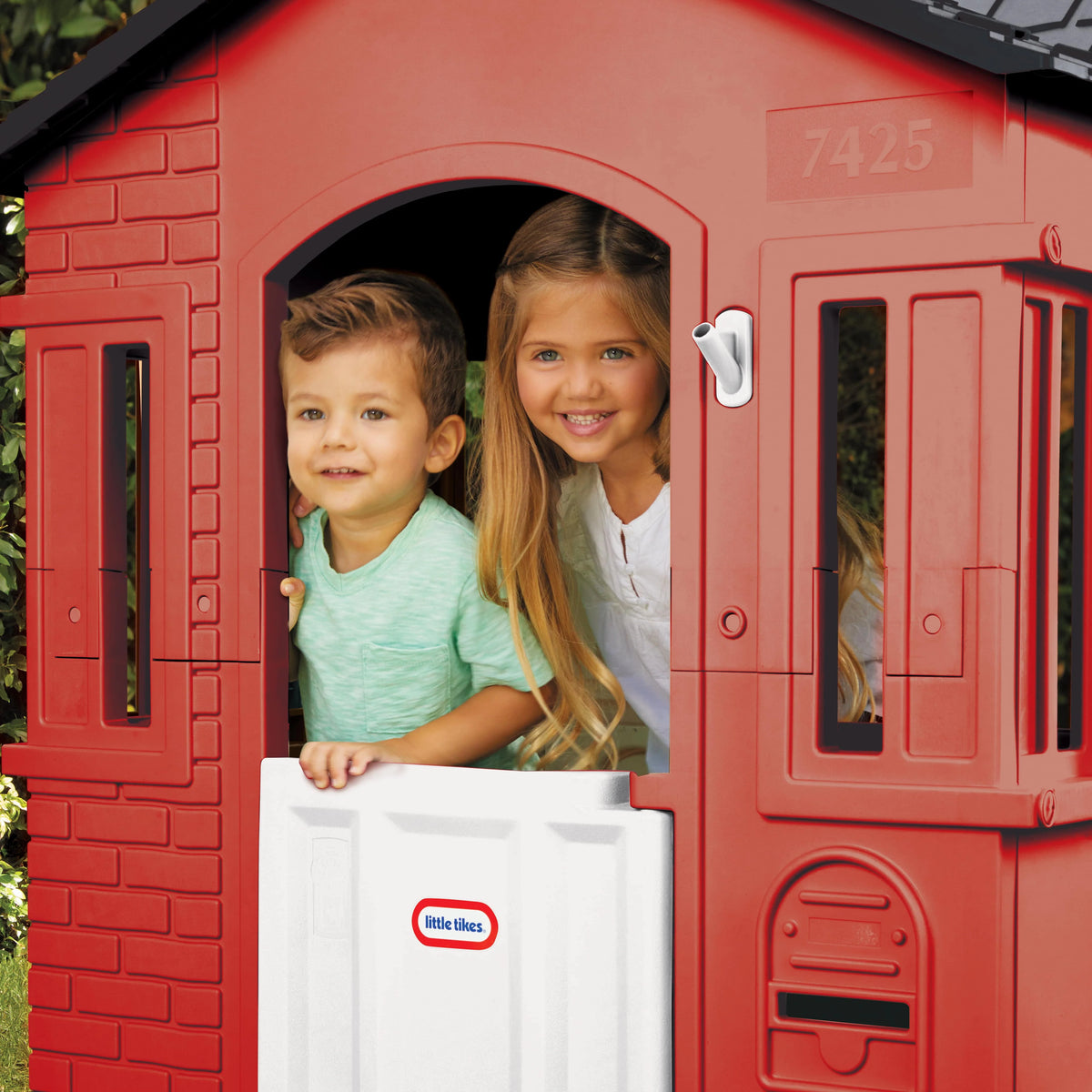 Tan Playhouse with Working Door, Windows, and Shutters F43655