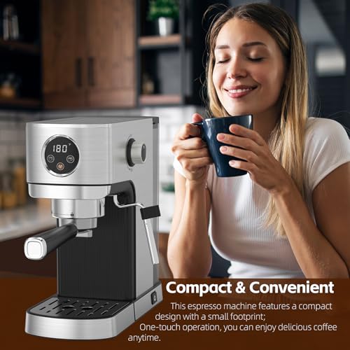 20 Bar Stainless Steel Espresso Machine with Steam Milk Frother U5969