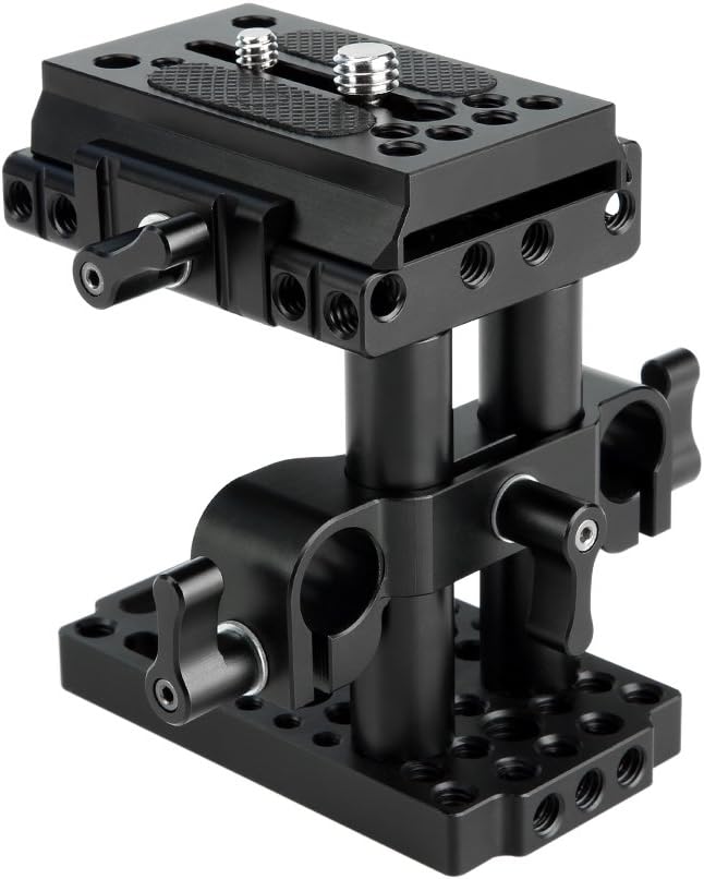 15mm Rail Riser Rig System Quick Release Base Kit with QR Plate Rod Riser Clamp Short Rods G78132