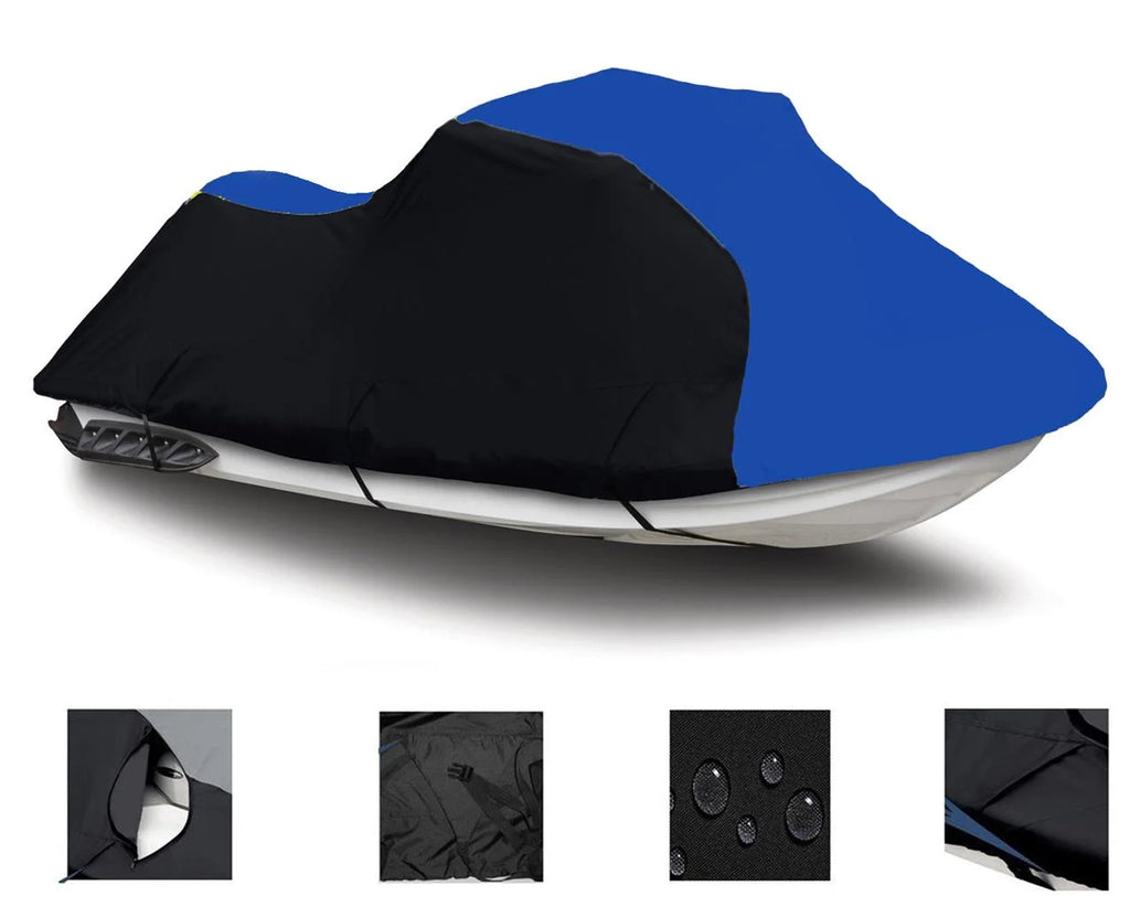 Black Blue Heavy-Duty 600 Denier Jet Ski PWC Cover K37714