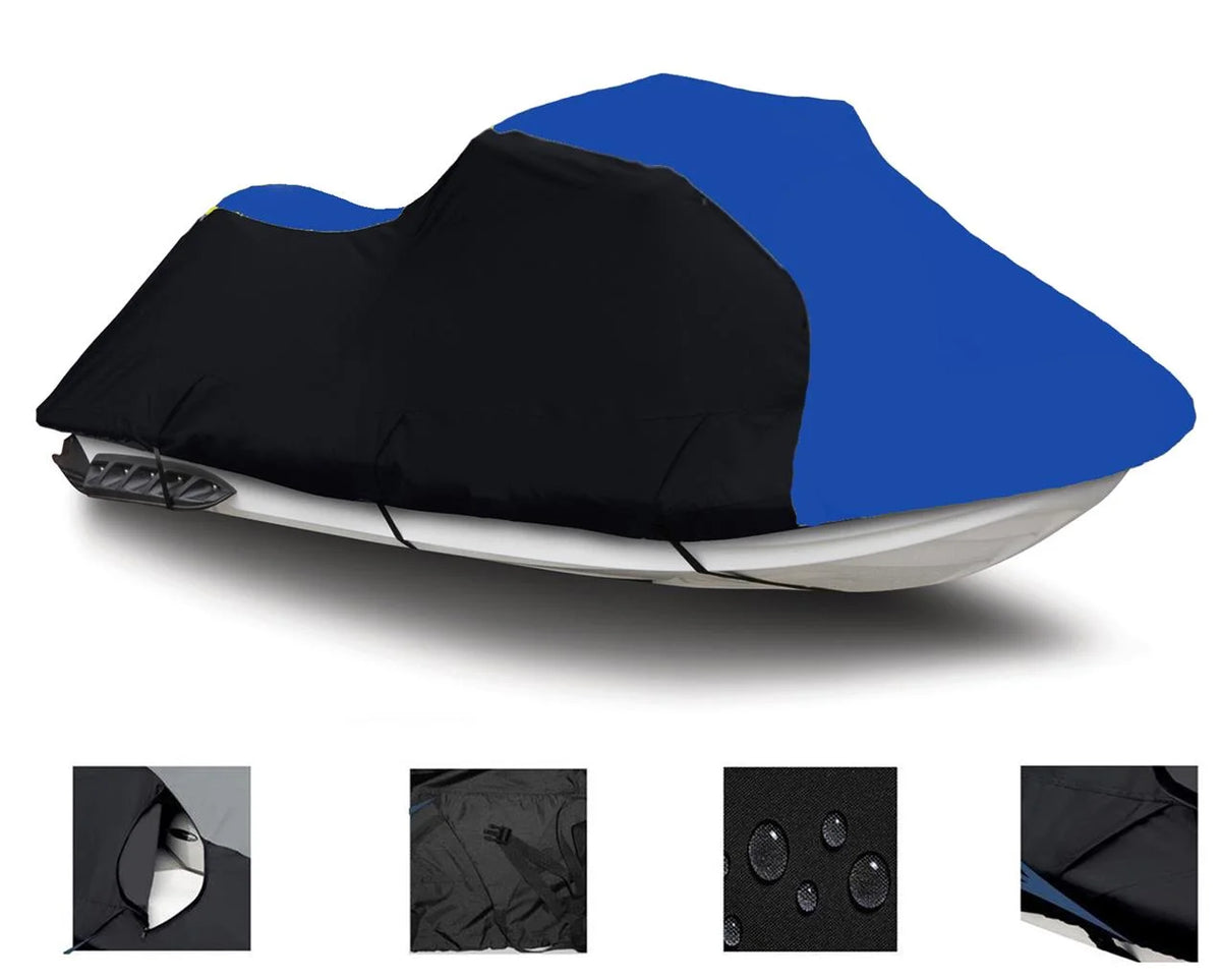 Black Blue Heavy-Duty 600 Denier Jet Ski PWC Cover K37714