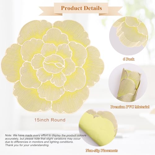 Gold Vinyl Placemats Set of 6 Y381150