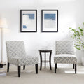 3Pc Set Gray Fabric Upholstery Side Table and 2 Chairs W4500