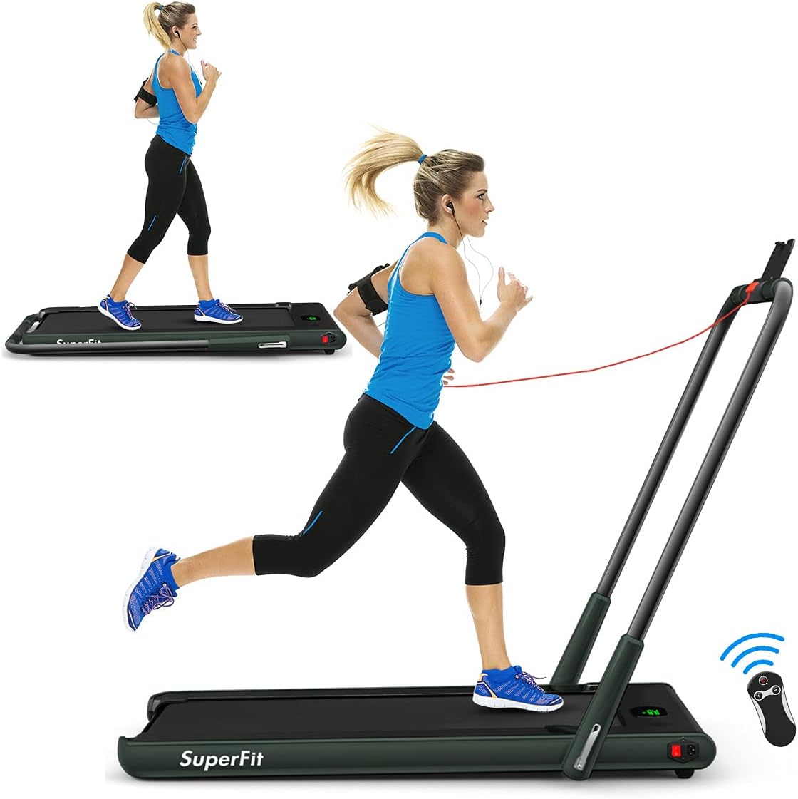 2 in 1 Folding Treadmill with APP Control and LED Display F887302