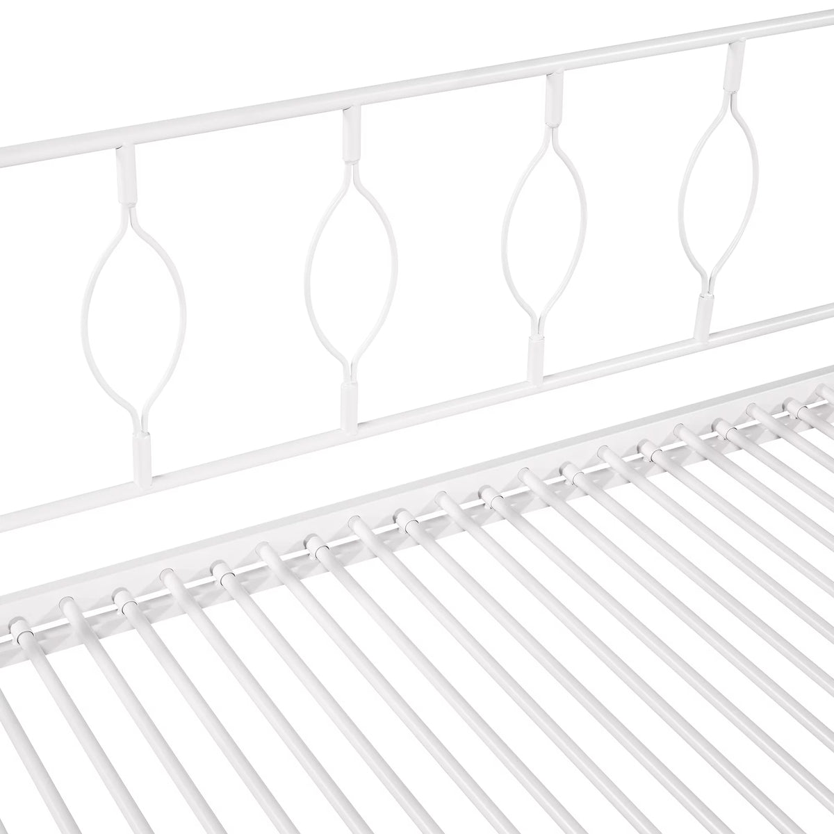White Twin Size Metal Daybed with Trundle I331