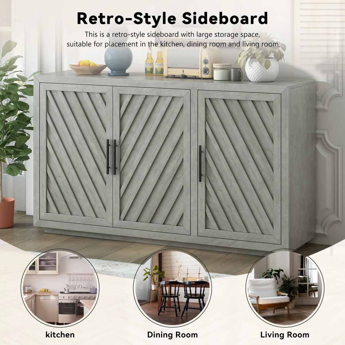 3 Doors Vintage Sideboard Cabinet X305