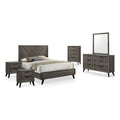 6pc Wood Gray Bedroom Set King Y844444
