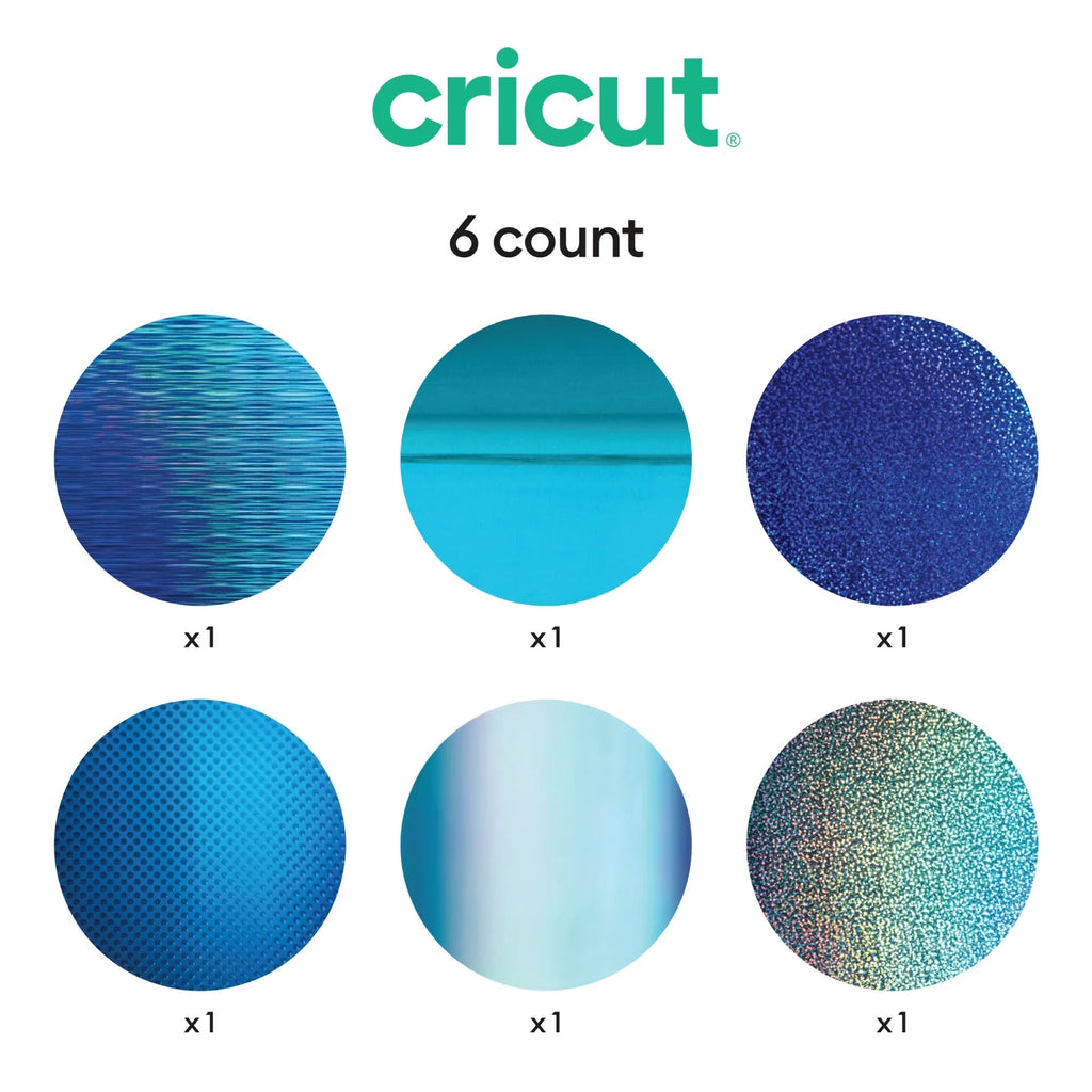 Holographic Blue Permanent Vinyl 6ct with Standard Grip Mat and Weeder Tool U7612