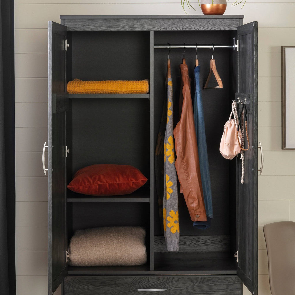 Gray Oak Wardrobe Armoire T46979