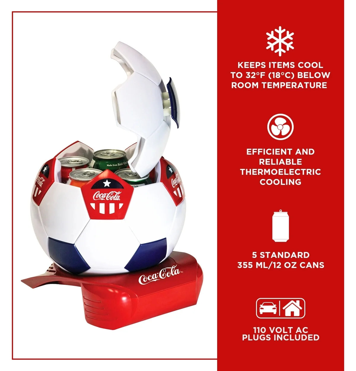5 Can Beverage Cooler White Red Black Q973041
