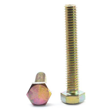 1/4-20 x 2 Coarse Thread Grade 8 Hex Tap Bolt Alloy Steel Yellow Zinc Plated Pk 750 V31569