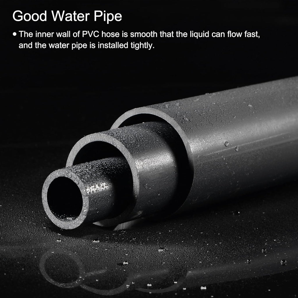 PVC Rigid Round Pipe 6 ID 13 Length Light Grey Q575579