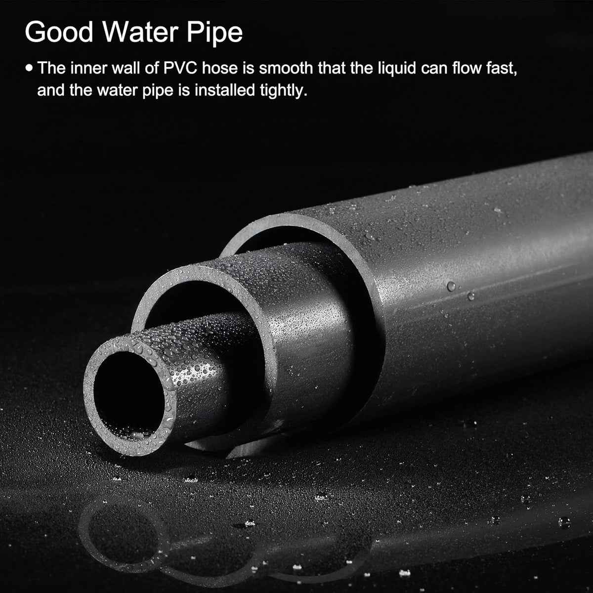 PVC Rigid Round Pipe 6 ID 13 Length Light Grey Q575579