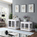 Wooden Dog Crate End Table with Cushion Z3942