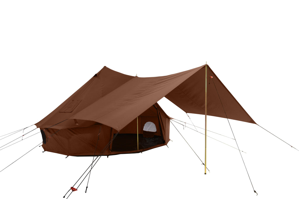 Regatta Awning - Desert Red - 10' for Bell Tent - Complete Canopy with Poles F454