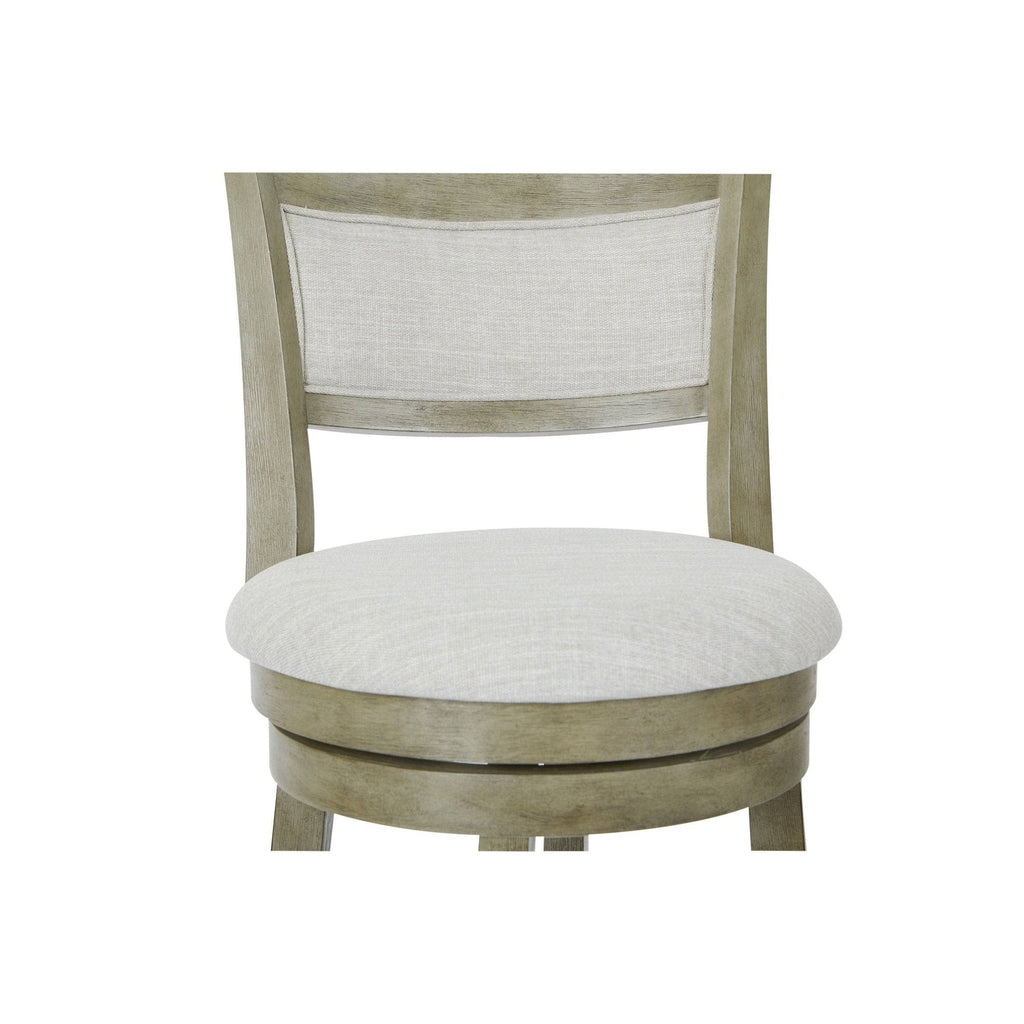 Antique Grey Swivel Stool with Solid Back H6952