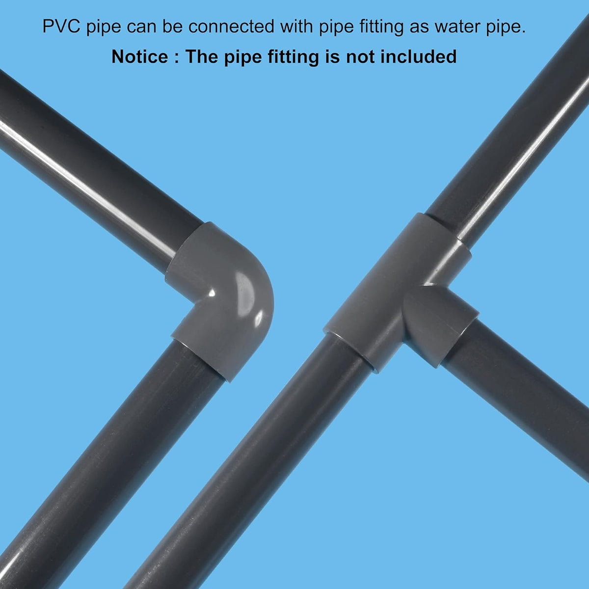 PVC Rigid Round Pipe 6 ID 13 Length Light Grey Q575579