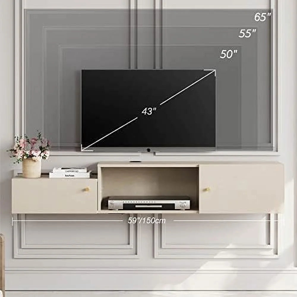 70'' Floating TV Stand with Charging Station D87231