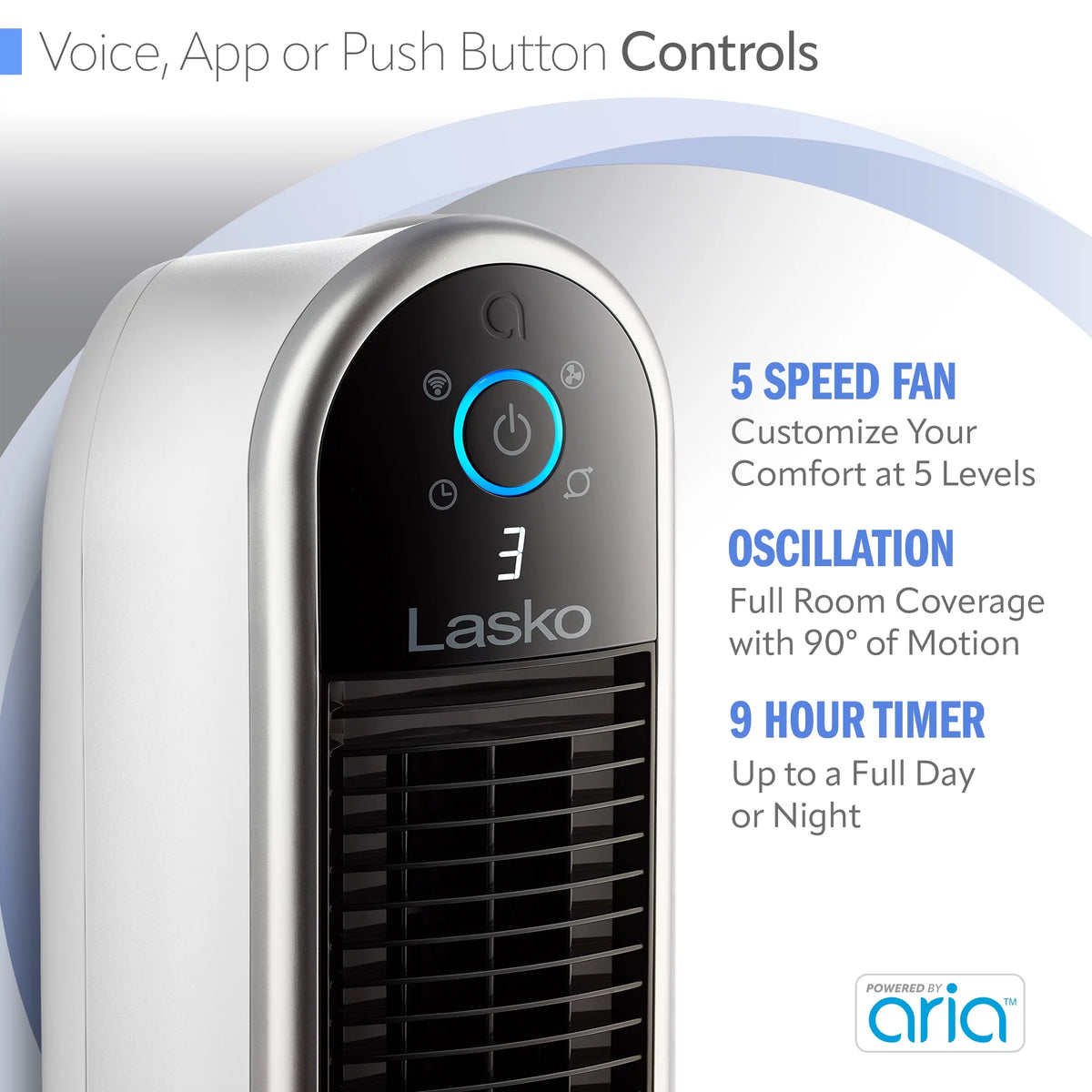 40" Smart Tower Fan with Wi-Fi, 5 Speeds A803687