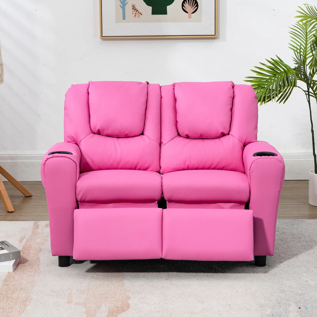 Pink PU Leather Kids Recliner Chair X4930