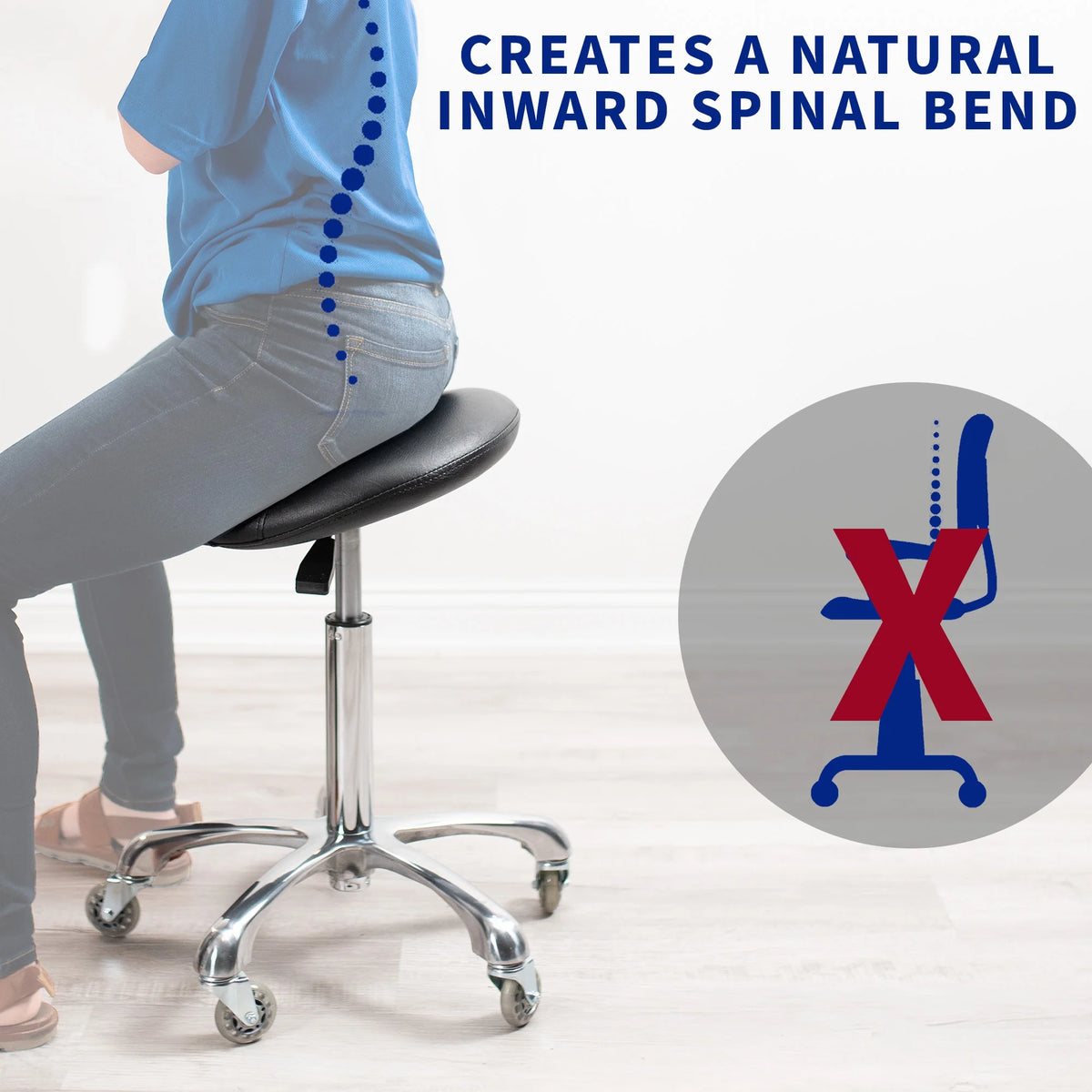 Ergonomic Height Adjustable Saddle Stool C31972