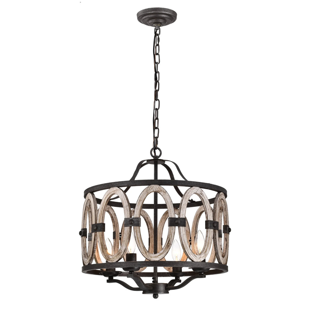 Faux Drift Wood 18inch Pendant Ceiling Lighted Chandelier P28371