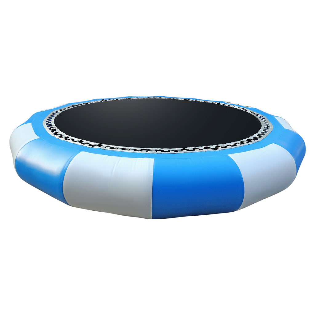 17ft Inflatable Water Trampoline Blue and White PVC Tarpaulin Max Capacity 400kg/ 880lb F82919