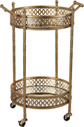 Gold Banded Round Bar Cart P9873