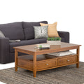 Solid Wood 48 inch Wide Rectangle Coffee Table A907