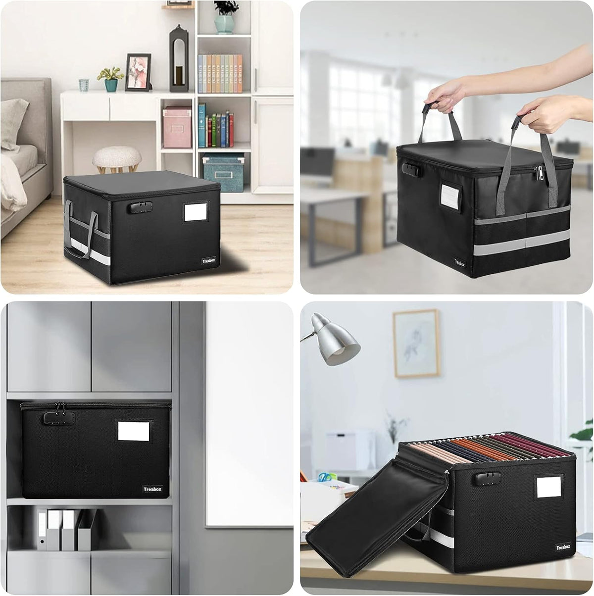 Fireproof File Storage Box with Lock, Pack of 2 A591
